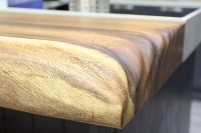 Столешница 3300х840х1150х105, массив дождевого дерева