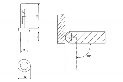 Петля скрытая пружинная, отделка коричневый пластик, универсальная
