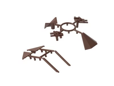 Комплект соединителей треугольного пристеночного бортика ALPHALUX(6частей), пластик, темно коричневый