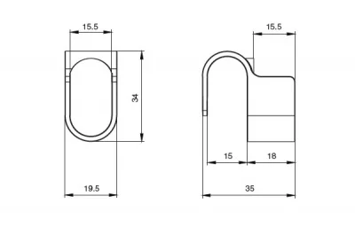 Держатель штанги 15х30 угловой, цвет серый