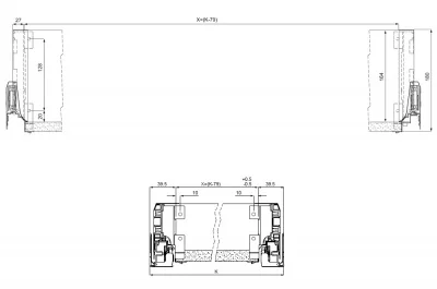 Комплект креплений для задней стенки H.180 из ДСП 16мм, отделка белая