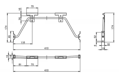 Механизм для вставки стола 400 мм, отделка цинк