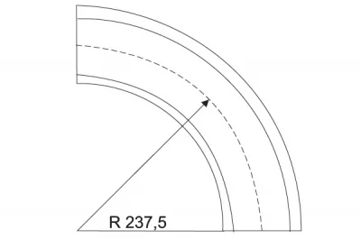 Угол поворотный R=237.5 накладной, светло-коричневый