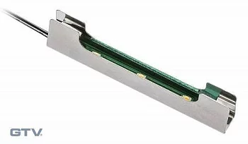 GTV: Клипса металическая осветительная к стеклянным полкам 8мм, DC 12V, 3 SMD LED, синий LD-3SKL-NBN
