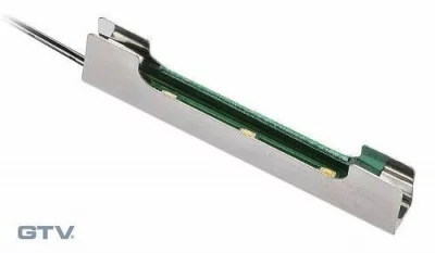 GTV: Клипса металическая осветительная к стеклянным полкам 8мм, DC 12V, 3 SMD LED, синий LD-3SKL-NBN