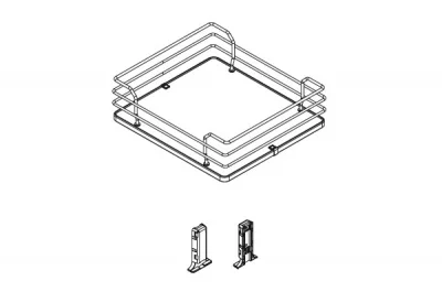 Комплект из 2-х сеток для колонны в базу 450, отделка хром + белый