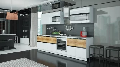 Кухонный гарнитур длиной - 300 см (со шкафом НБ) Кухонный гарнитур длиной - 300 см (со шкафом НБ)