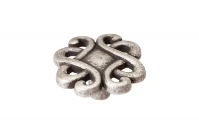 Ручка-кнопка, отделка серебро старое