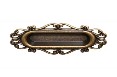 Ручка врезная 96мм, отделка бронза "Флоренция"