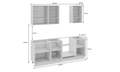Кухонный гарнитур длиной - 210 см (со шкафом НБ)