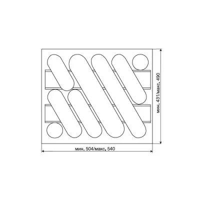 Ёмкость в базу 600 для столовых приборов, цвет серый металлик
