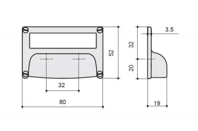 Ручка-скоба 32мм, отделка хром глянец