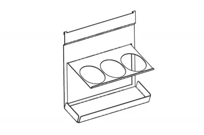 Полка-держатель для 3-х бутылок, 316х137х320мм, отделка белый бархат (матовый)