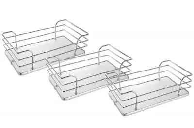 Комплект из 3-х сеток для колонны в базу 450, отделка хром + белый