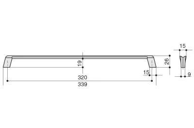 Ручка-скоба 320мм, отделка титан