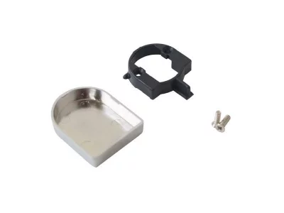 Накладка декоративая для петель серии QS под стекло, полуовальная матовый хром (4 части)