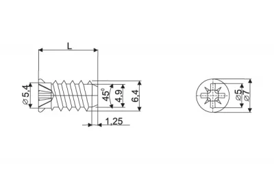 Евровинт L=10.7мм, головка потай-прямая [за 1.000штук]