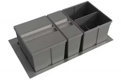 9XL Система хранения в базу 900, H.277мм (ведра: 1х11л,1х26л, 1х26л с разделителем), отделка орион серый