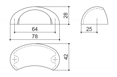 Ручка-скоба 64мм, отделка хром глянец