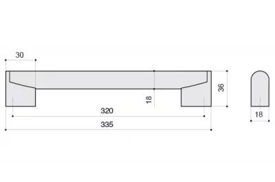 Ручка-скоба 320мм, отделка хром глянец