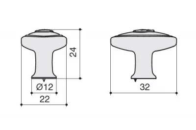 Ручка-кнопка, отделка бронза + вставка