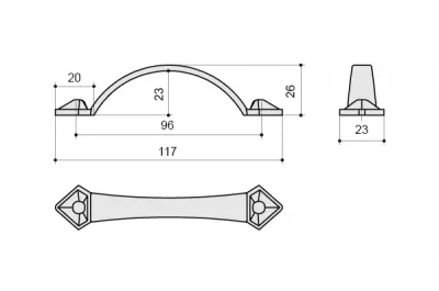 Ручка-скоба 96мм, отделка бронза матовая