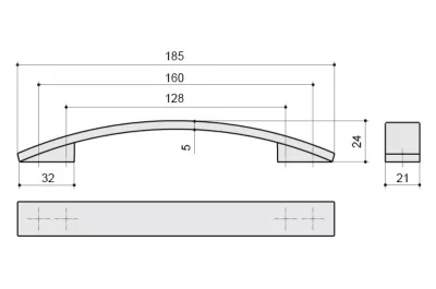 Ручка-скоба 160-128мм, отделка хром матовый