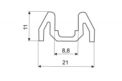 Направляющая накладная, светло-коричневая, L=2.50м