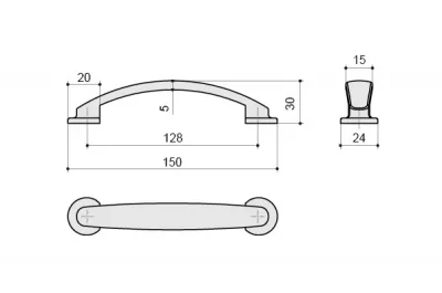 Ручка-скоба 128мм, отделка никель матовый