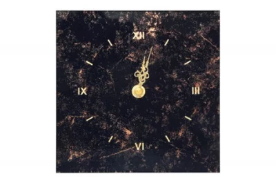 Подставка с часами, 156х156 мм, стекло черное