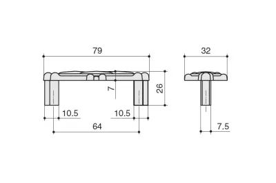 Ручка-скоба 64мм, отделка бронза "орваль" + керамика