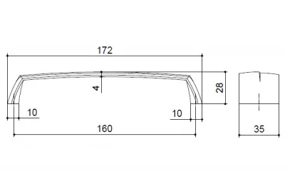 Ручка-скоба 160мм, отделка зеленая