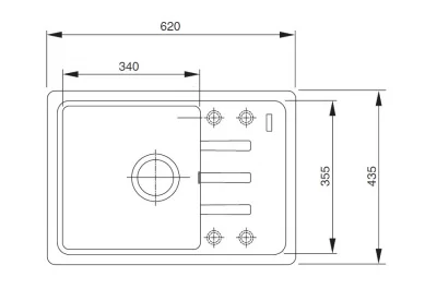 Мойка Malta BSG 611-62, оборачиваемая, выпуск 3,5", стоп-вентиль в комплекте, цвет оникс Мойка Malta BSG 611-62, оборачиваемая, выпуск 3,5", стоп-вентиль в комплекте, цвет оникс