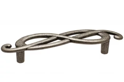 Ручка-скоба 96мм (левая), отделка серебро старое