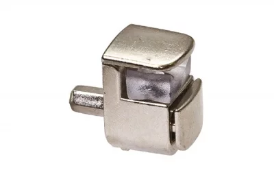 Полкодержатель П-образный с зажимом, для стекла 4-10мм, отделка никель