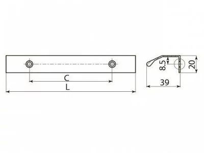 GTV: Ручка мебельная алюминиевая TREX 320/350 черный матовый: UA-TREX-320-350-20M