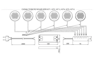 Комплект из 2-х светильников LED Metris V12 OB, 3050-3250K, отделка белая
