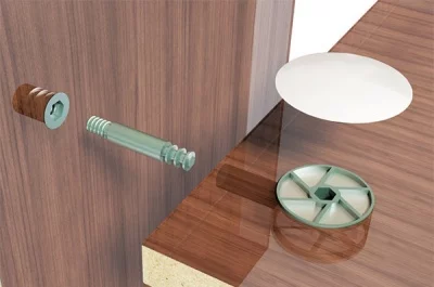 Заглушка d.28мм для стяжки червячной d.25мм, цвет белый