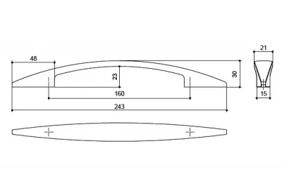 Ручка-скоба 160мм, отделка никель матовый