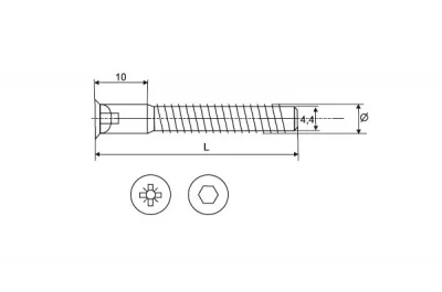 Стяжка конфирмат 7х50, под отвёртку (за 100 штук)