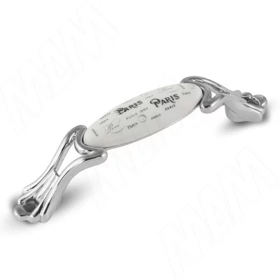 Ручка-скоба 96мм хром/керамика Paris: WMN.93.00.Q4.096.CR