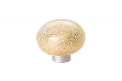 Ручка-кнопка из стекла, отделка фольга + золото