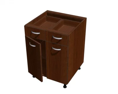 Корпус под столовые приборы, 2 ящика и полка 600*560*720