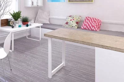 Опора для стола Сидней, h.870, отделка белый бархат (матовый)