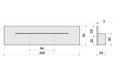 Ручка-скоба 64мм, отделка сталь шлифованная