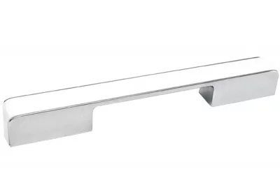 Ручка-скоба 160-224мм, отделка хром глянец + белый пластик