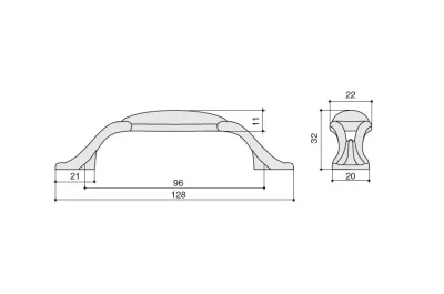 Ручка-скоба 96мм, отделка бронза античная &quot;Флоренция&quot; + керамика
