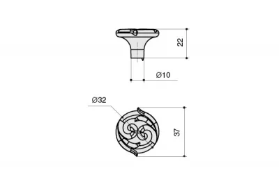 Ручка-кнопка,отделка бронза античная "Флоренция"