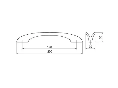 Ручка-скоба 160мм, хром