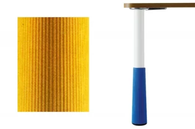 Нога d.50 Н580 для стола KINDER, цвет белый RAL9003 + жёлтый, комплект 4 штуки